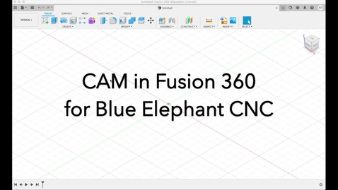 Thumbnail for entry CAM in Fusion 360 for Blue Elephant full sheet CNC mill