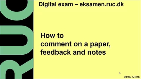 Thumbnail for entry How to comment on a paper, feedback and notes