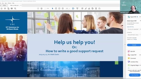 Thumbnail for entry Help us help you! How to write a good support request (Short talk at CSC Research User Support Coffee)