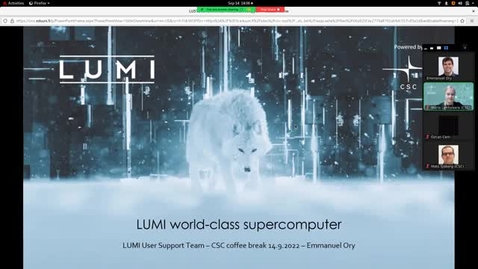 Thumbnail for entry LUMI (Short talk from CSC Research User Support Coffee)