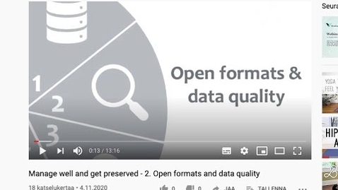 Thumbnail for entry Manage well and get preserved - 2. Open formats and data quality