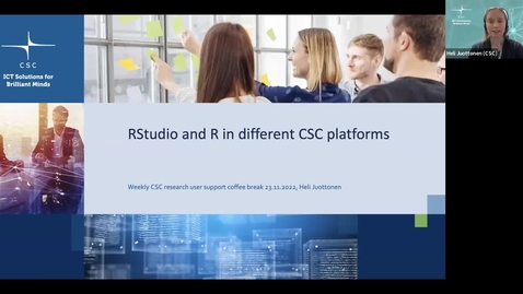 Thumbnail for entry R &amp; RStudio in CSC services (short talk at CSC Research User Support Coffee) 