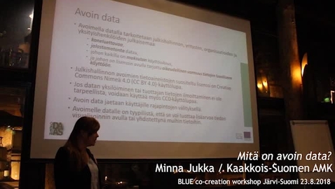 Thumbnail for entry Blue Minna Jukka Mitä on avoin data?  workshop 1 Järvi-Suomi 23.8.2018