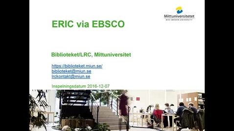 Thumbnail for entry Eric via EBSCO