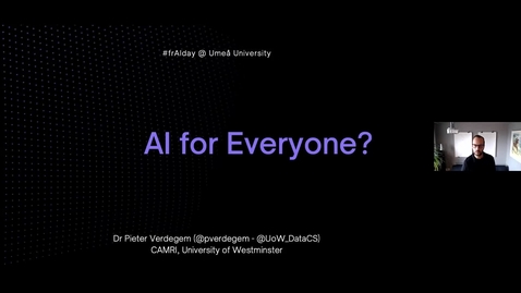 Thumbnail for entry Pieter Verdegem: AI for Everyone?