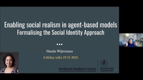 Thumbnail for entry Nanda Wijermans: Enabling social realism in Agent-Based Models - formalising the Social Identity Approach