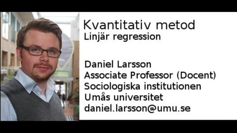 Thumbnail for entry Linjär regression