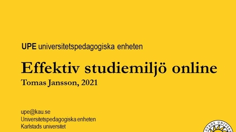 Thumbnail for entry Effektiv studiemiljö online