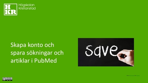 Tumnagel för inlägg Skapa konto i PubMed