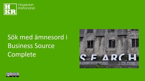 Tumnagel för inlägg Söka med ämnesord I Business Source Complete
