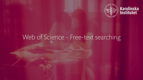 Thumbnail for entry Web of Science - free-text searching