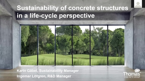 Miniatyr för inlägg Sustainability of conrete structures in a life-cycle perspective  – Karin Gäbel and Ingemar Löfgren