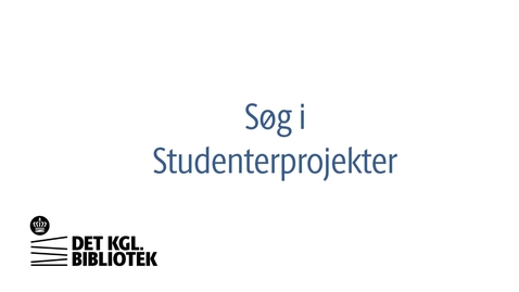 Thumbnail for entry Søg i Studenterprojekter