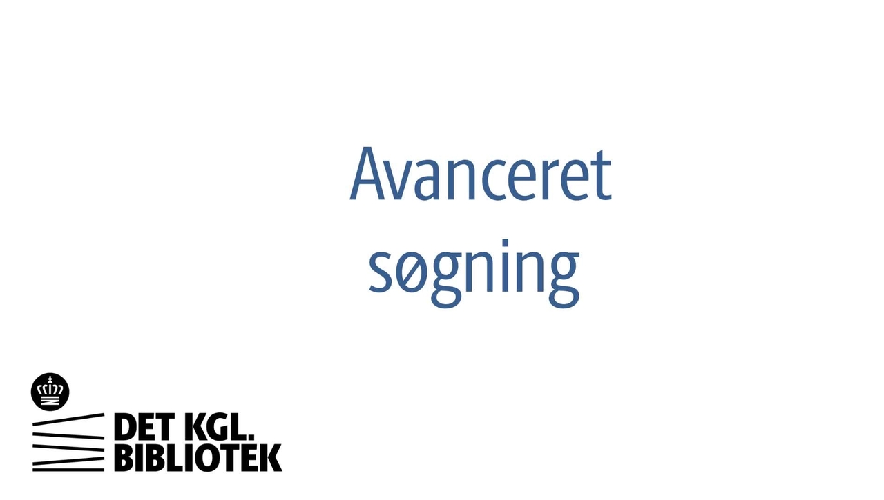 Avanceret søgning i bibliotekssystemet